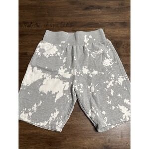 Frame Vintage Tie-Dye Bike Shorts Gray White Cotton Lounge Comfy Sweat Shorts